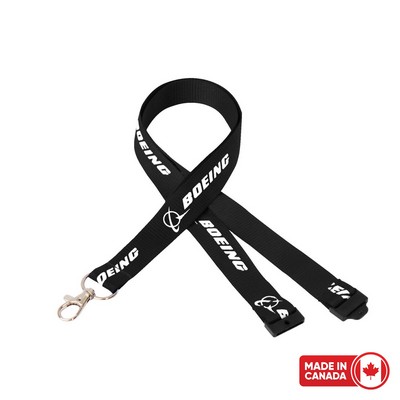 3/4" Silkscreened Flat Lanyard w/Sew on Breakaway